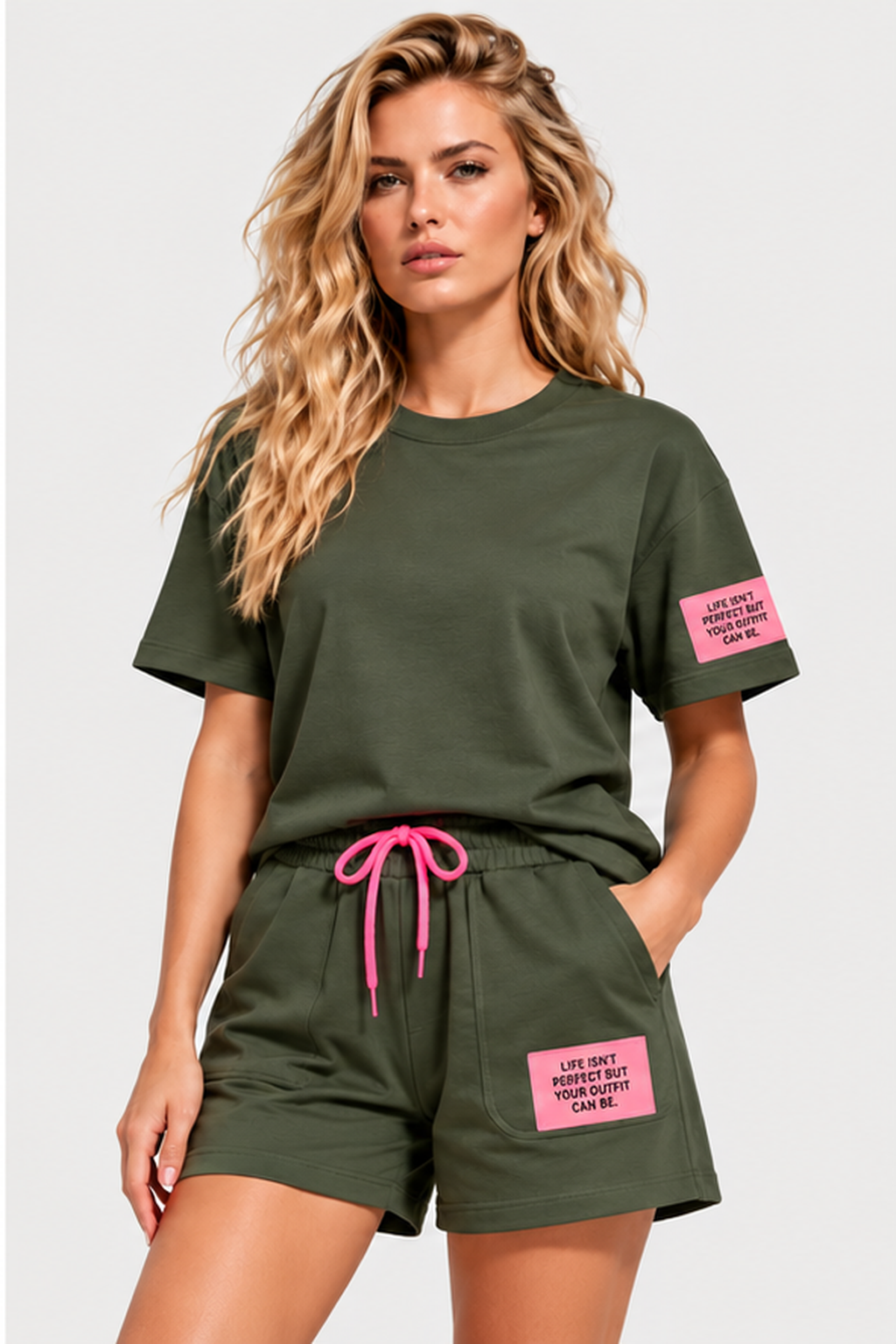 Stuttbuxasett – Khaki