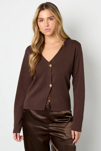 Golden Touch Cardigan - brún